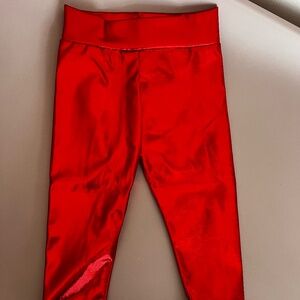Baby girl red metallic legging